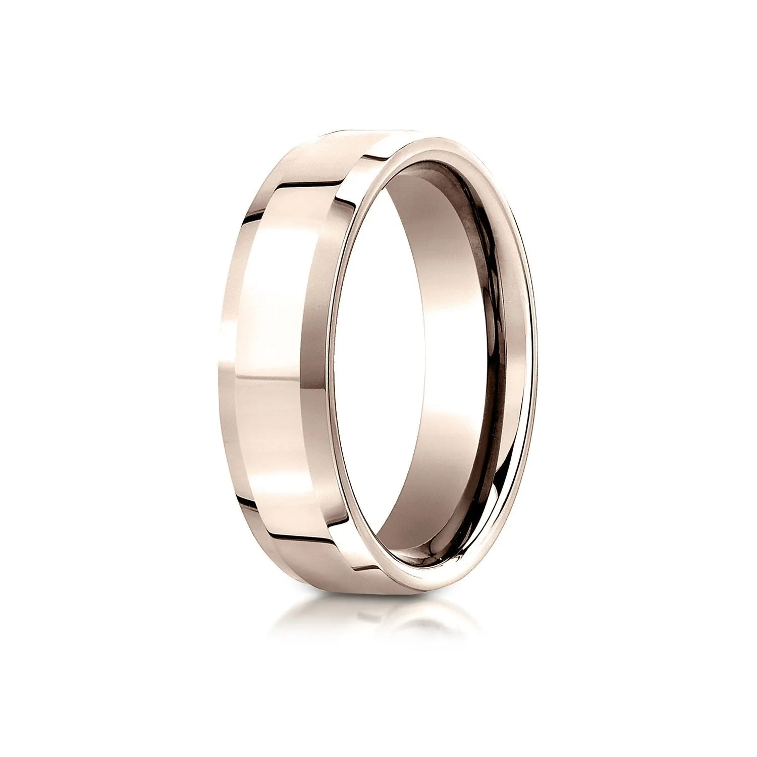 14k Rose Gold 6mm Comfort-fit High Polished Carved Design Band