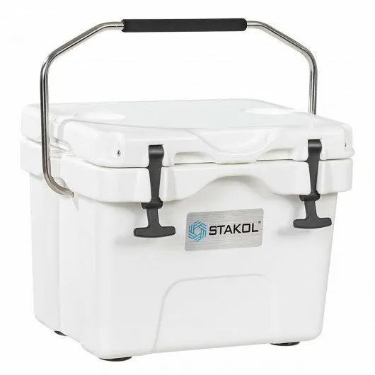 16 Quart Portable Ice Cooler with 24 Cans-White