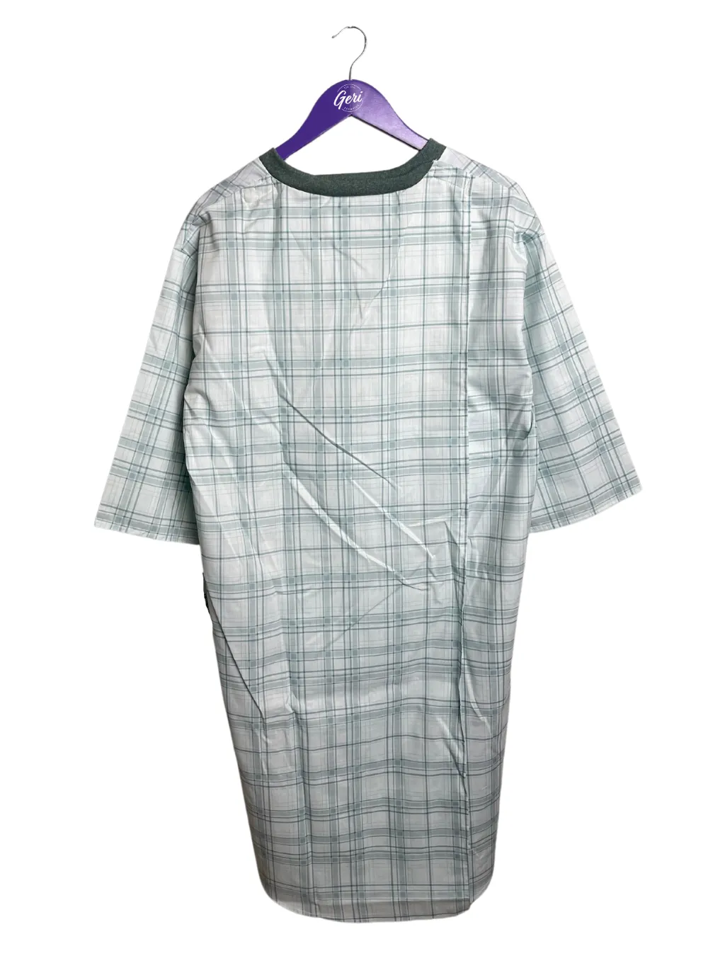 Adaptive Poly-Cotton V-Neck Nightshirt