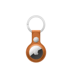 AirTag Leather Key Ring – Golden Brown