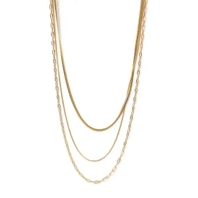 Amour Triple Gold Necklace