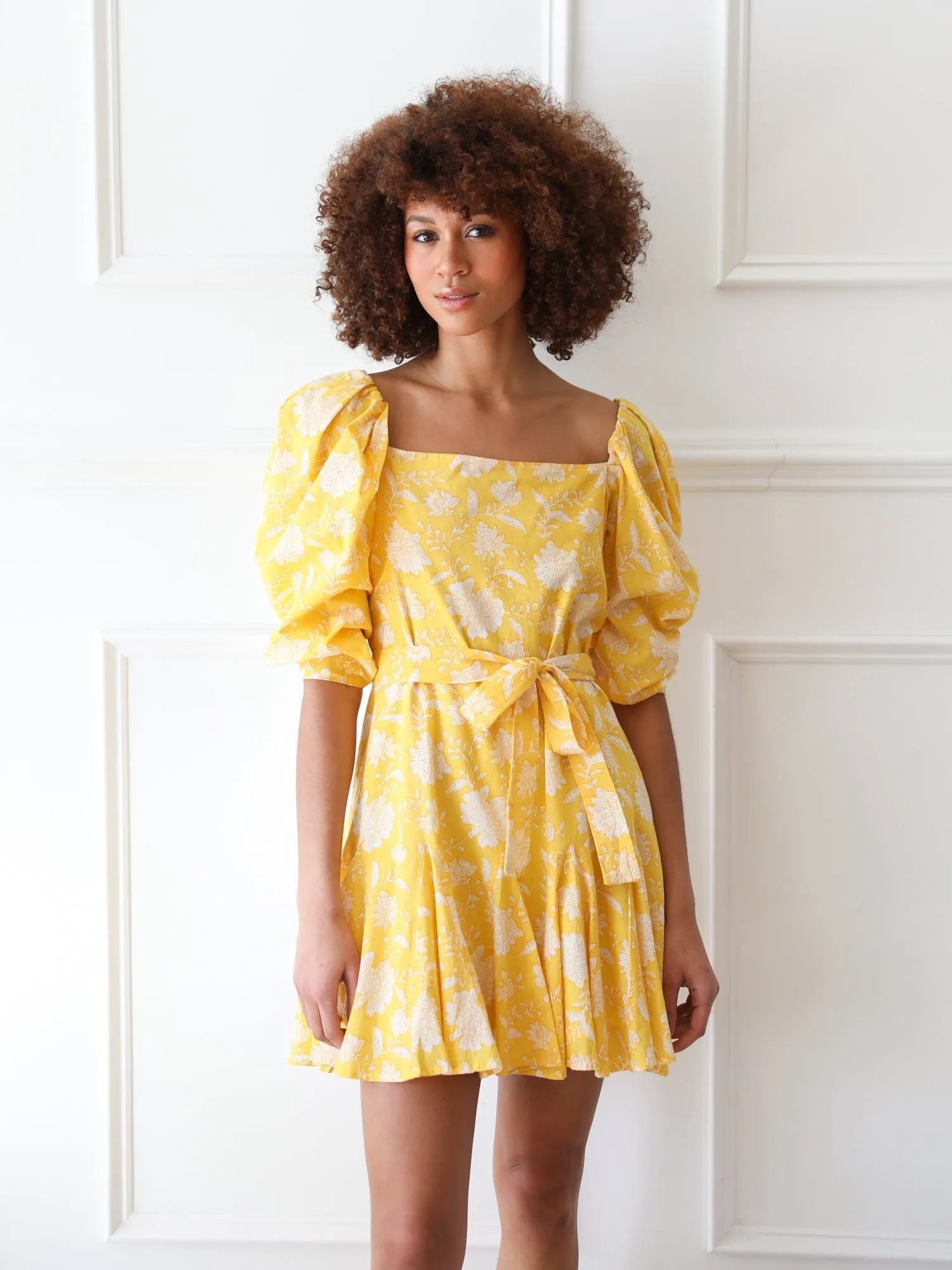 Anais Dress in Yellow Zinnia