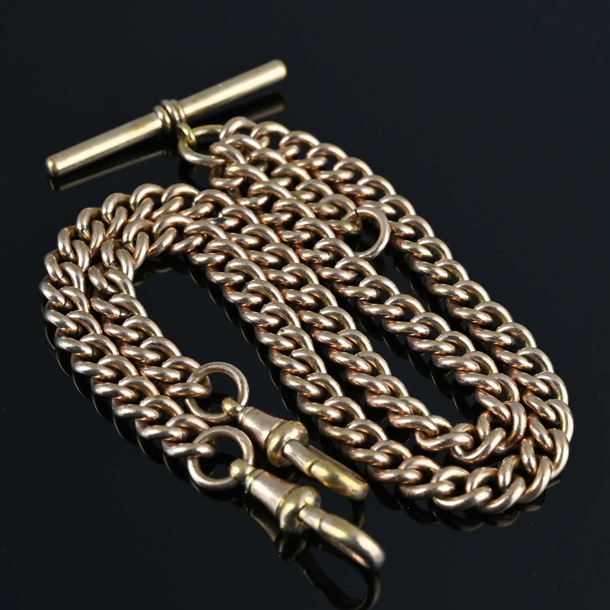 Antique Edwardian Double Albert Watch Chain Necklace