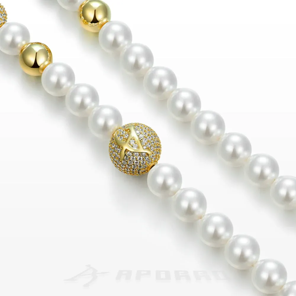 Aporro WONG Dragon Pearl and Bead Adjustable Necklace - 8mm