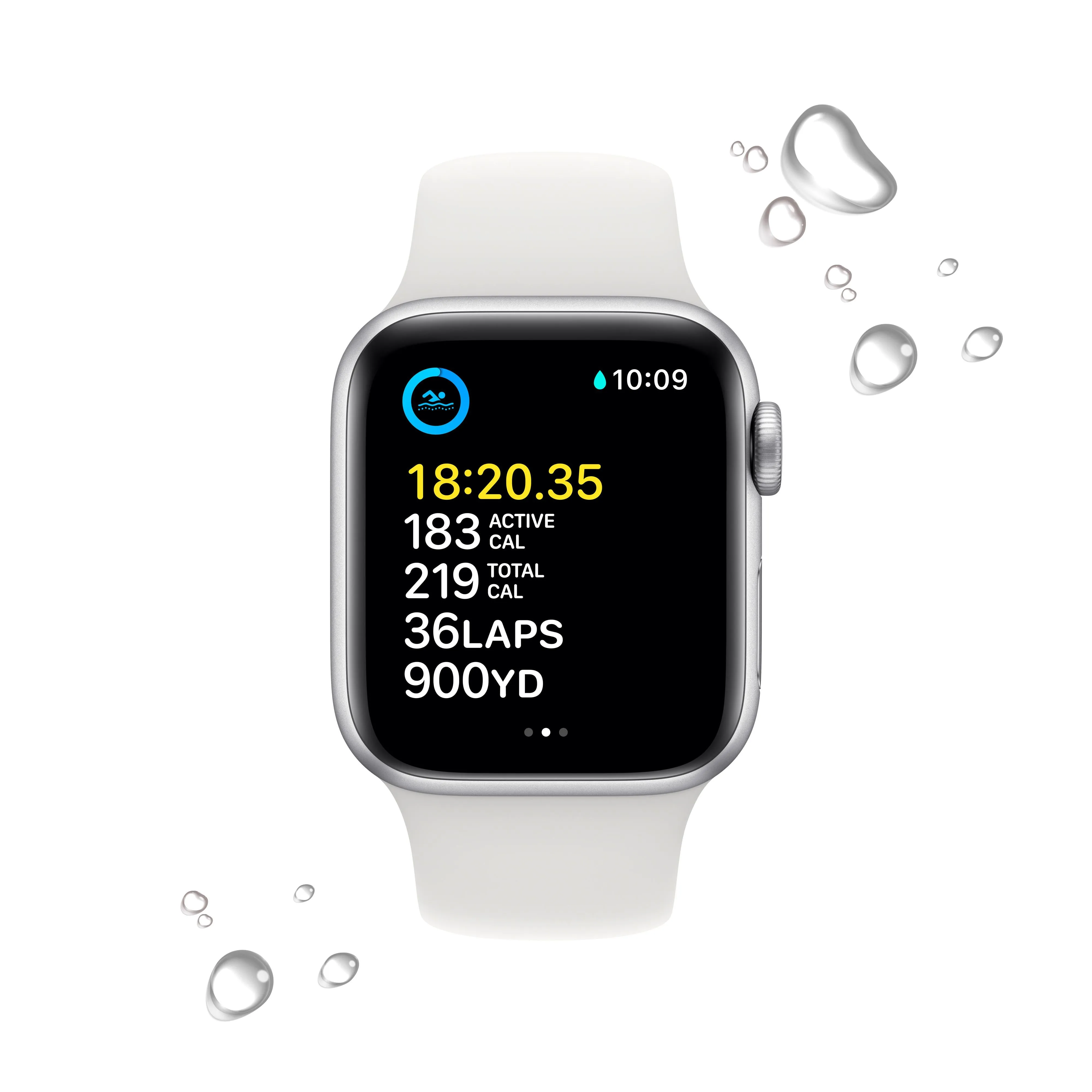 Apple Watch SE GPS 40mm Silver Aluminium Case with White Sport Band - Regular