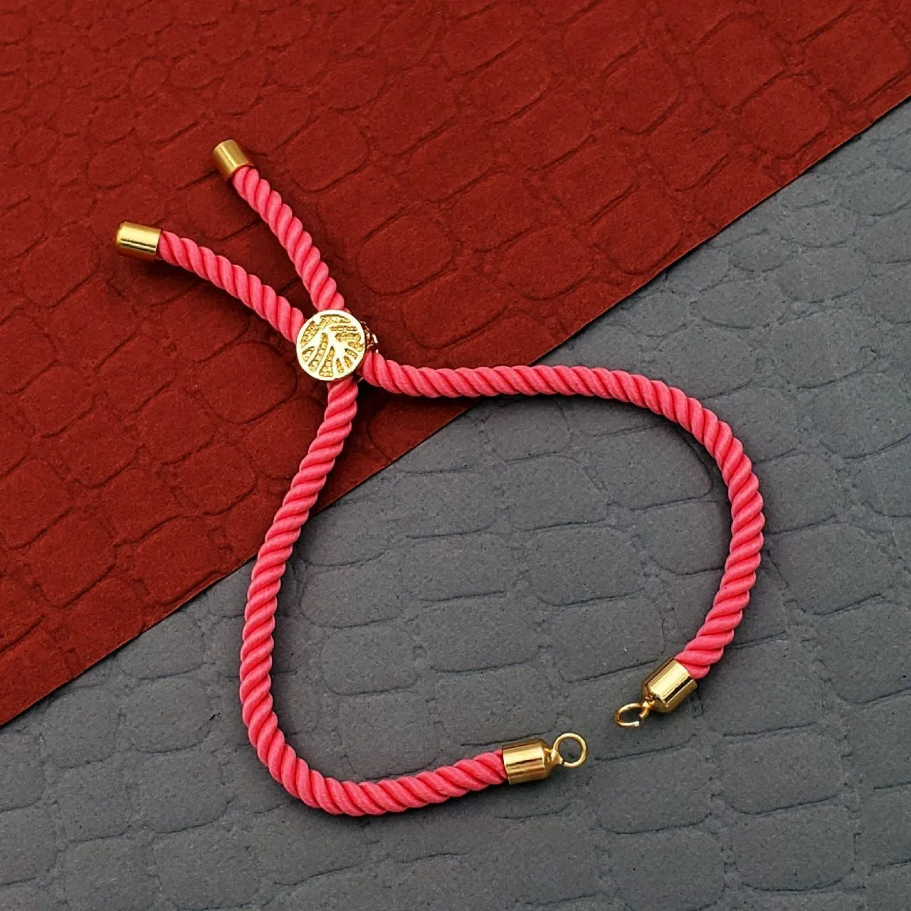 Baby Pink Gold Threadâ  Adjustable Bracelet For Women