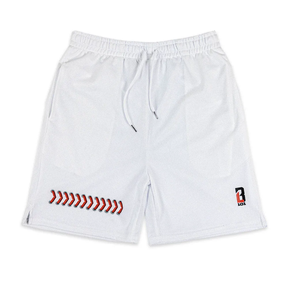 Baseball Seams Youth Shorts - White