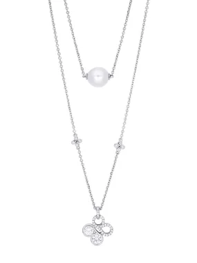 Be Boodles Double Layer White Gold Pearl Necklace