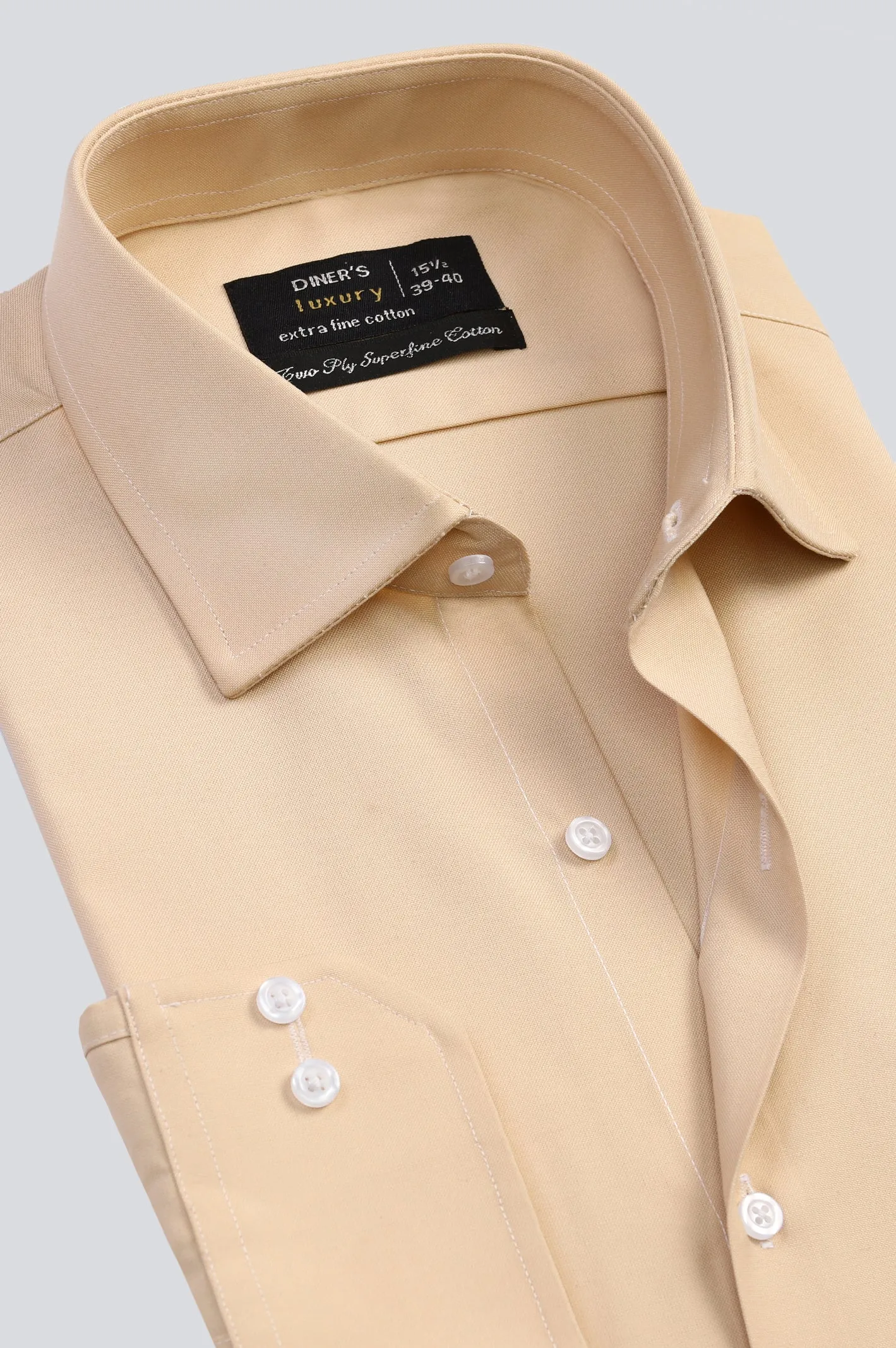 Beige Self Formal Shirt