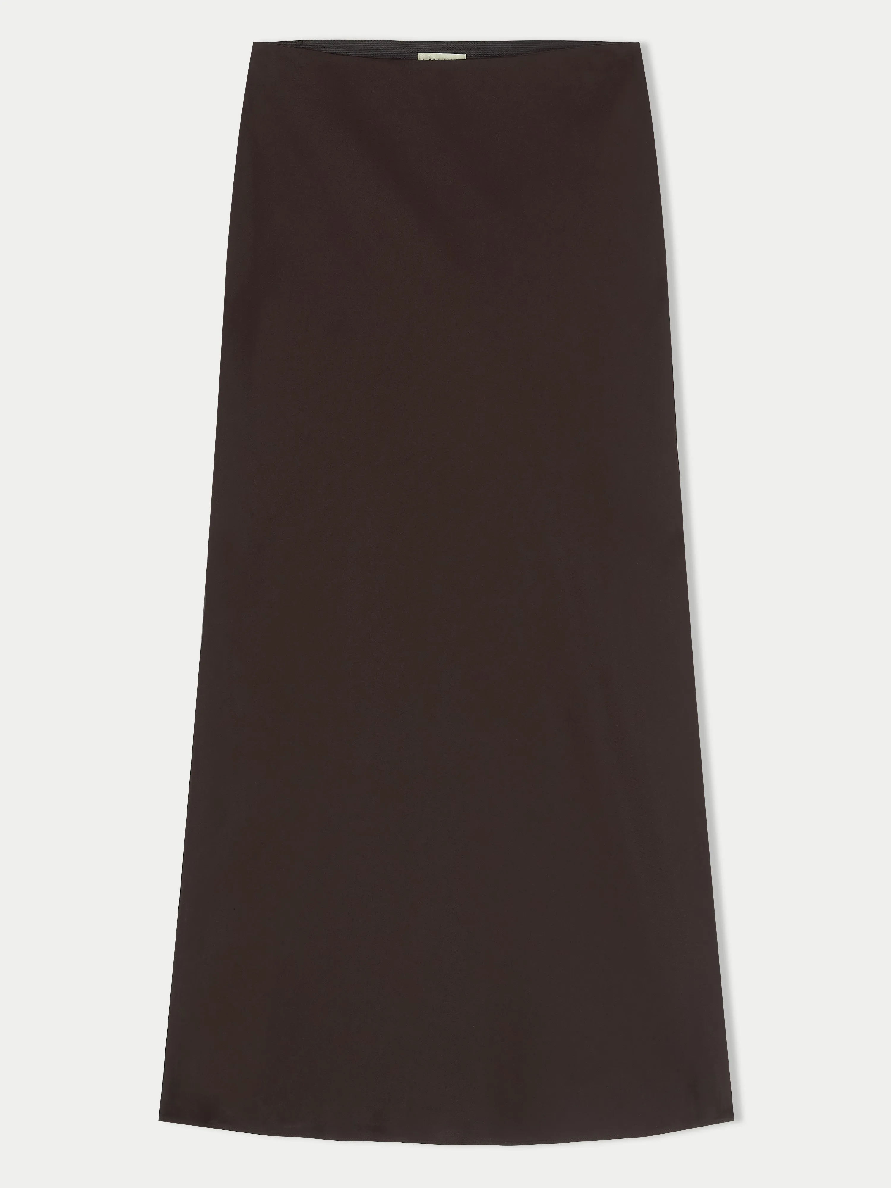 Bias Cut Maxi Skirt | Brown