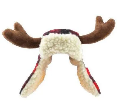 Buffalo Check and Antler Winter Dog Hat