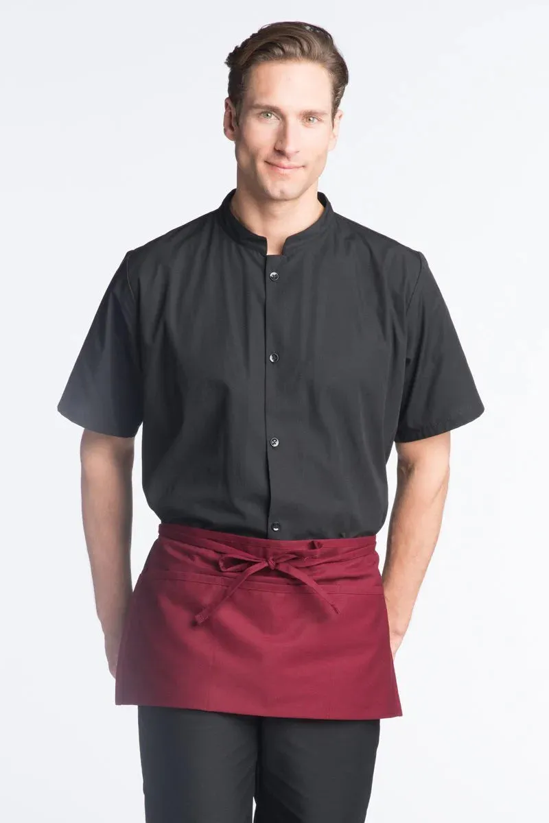 Burgundy Waist Apron (3 Pockets)