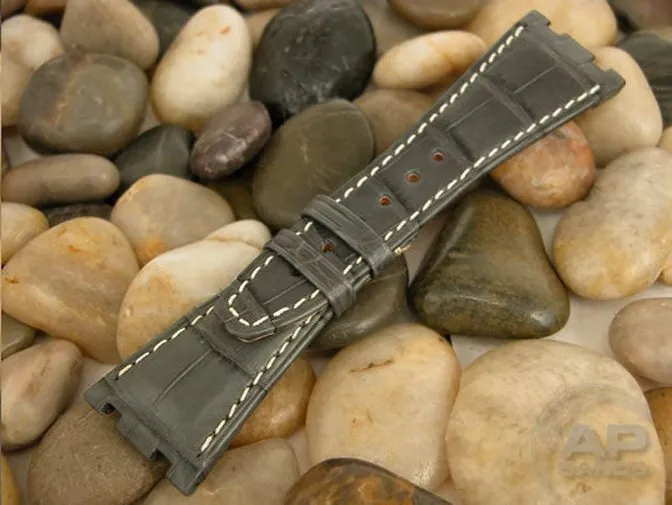 Capolavoro Smoke Grey Alligator Leather Strap For Audemars Piguet Royal Oak Offshore