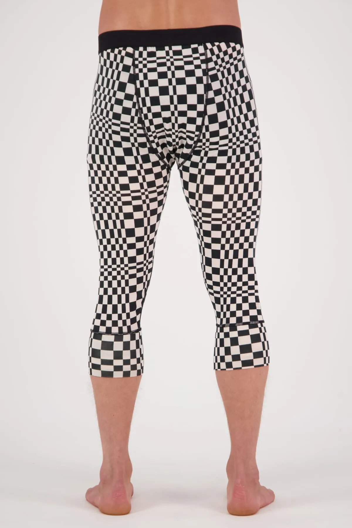 Cascade Merino Base Layer 3/4 Legging - Checkers