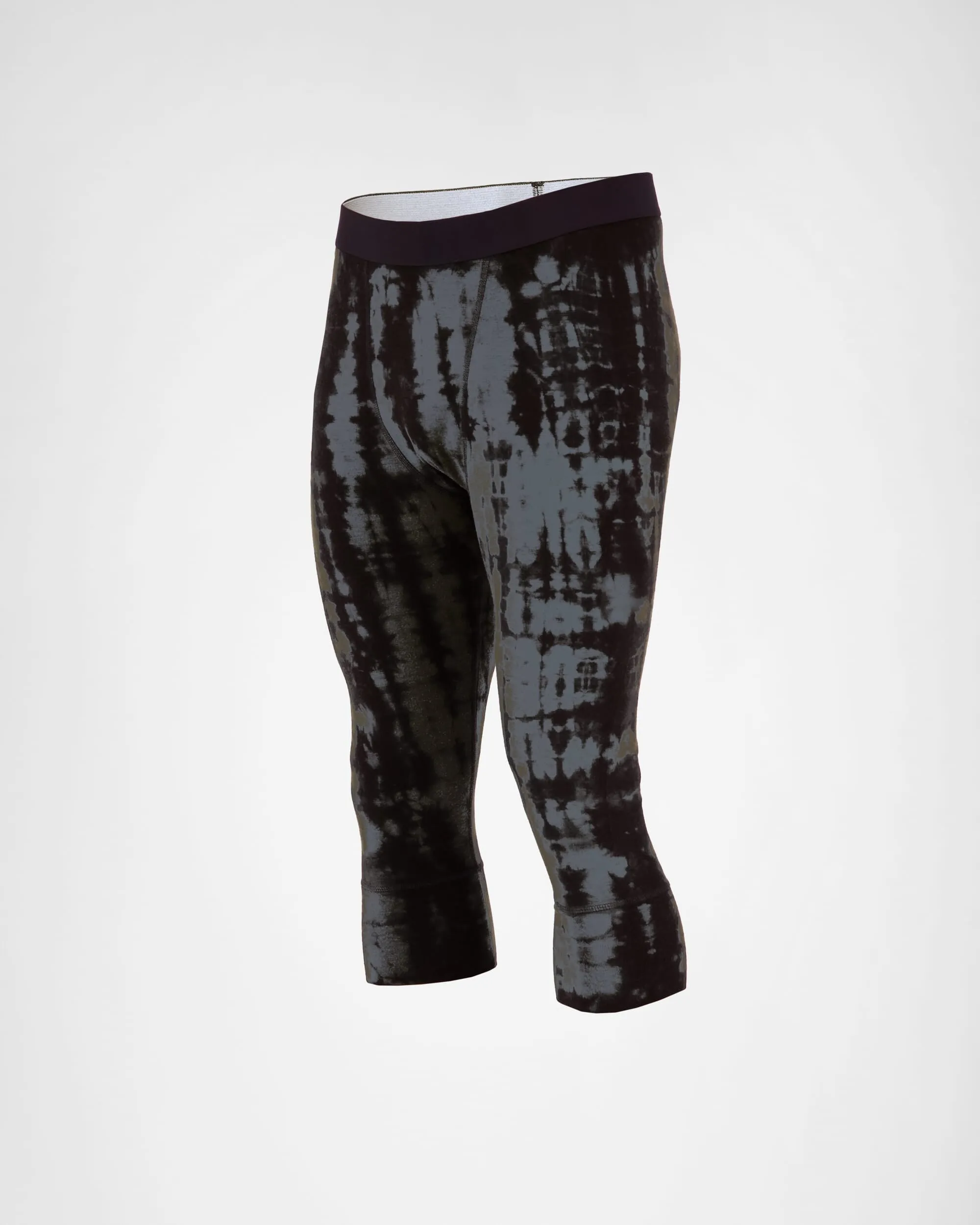 Cascade Merino Base Layer 3/4 Legging - Grey Tie Dye