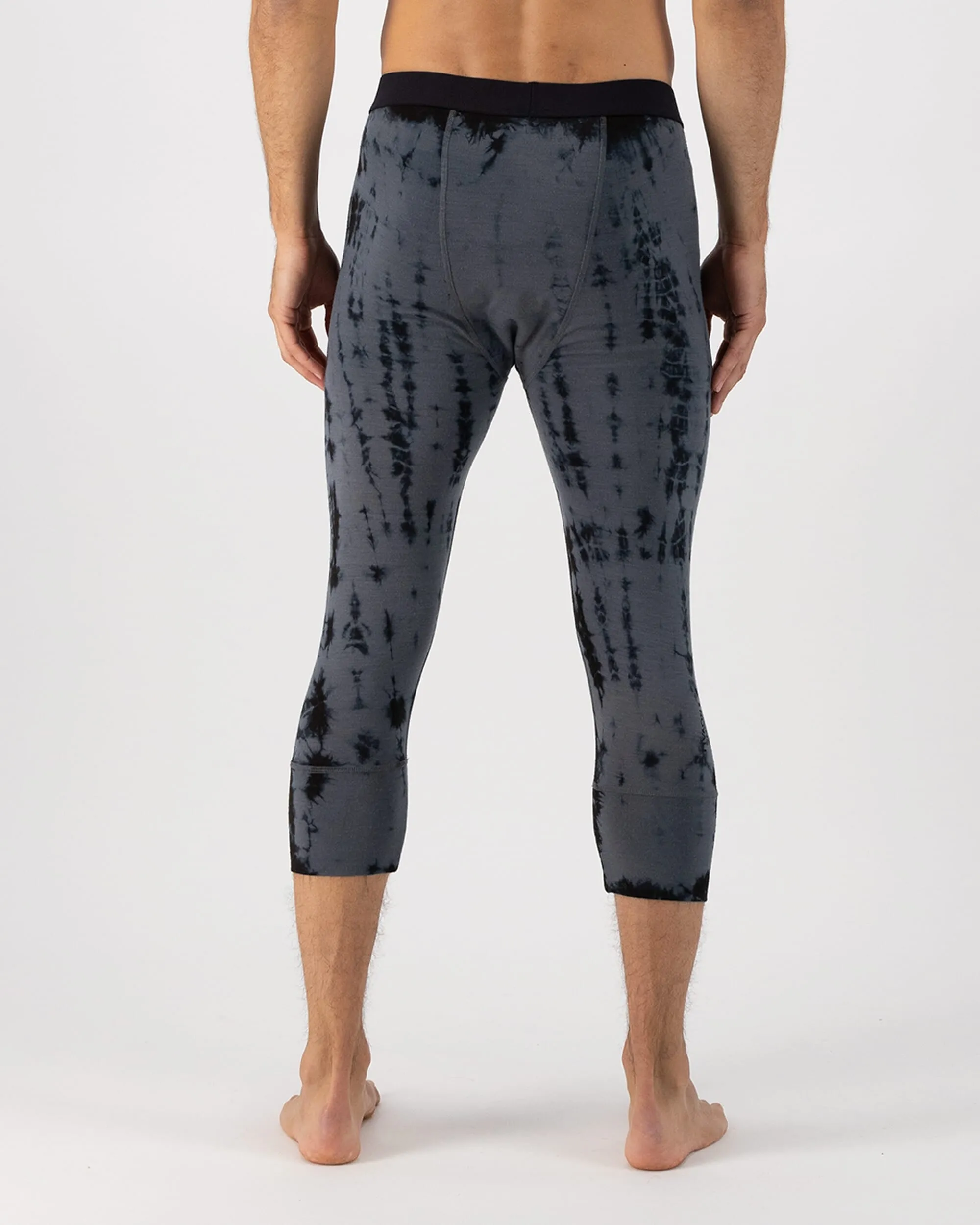 Cascade Merino Base Layer 3/4 Legging - Grey Tie Dye