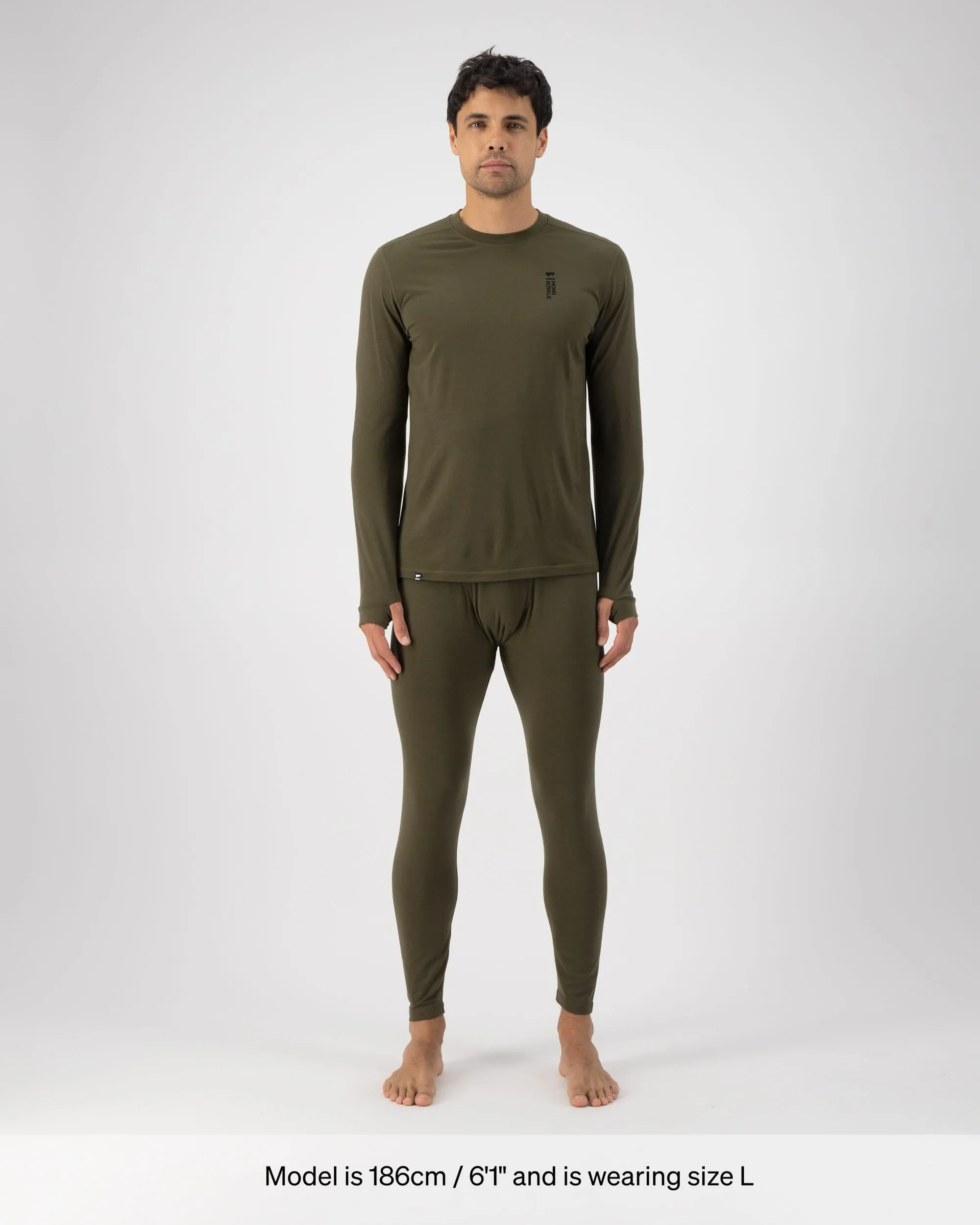 Cascade Merino Base Layer Long Sleeve - Dark Olive