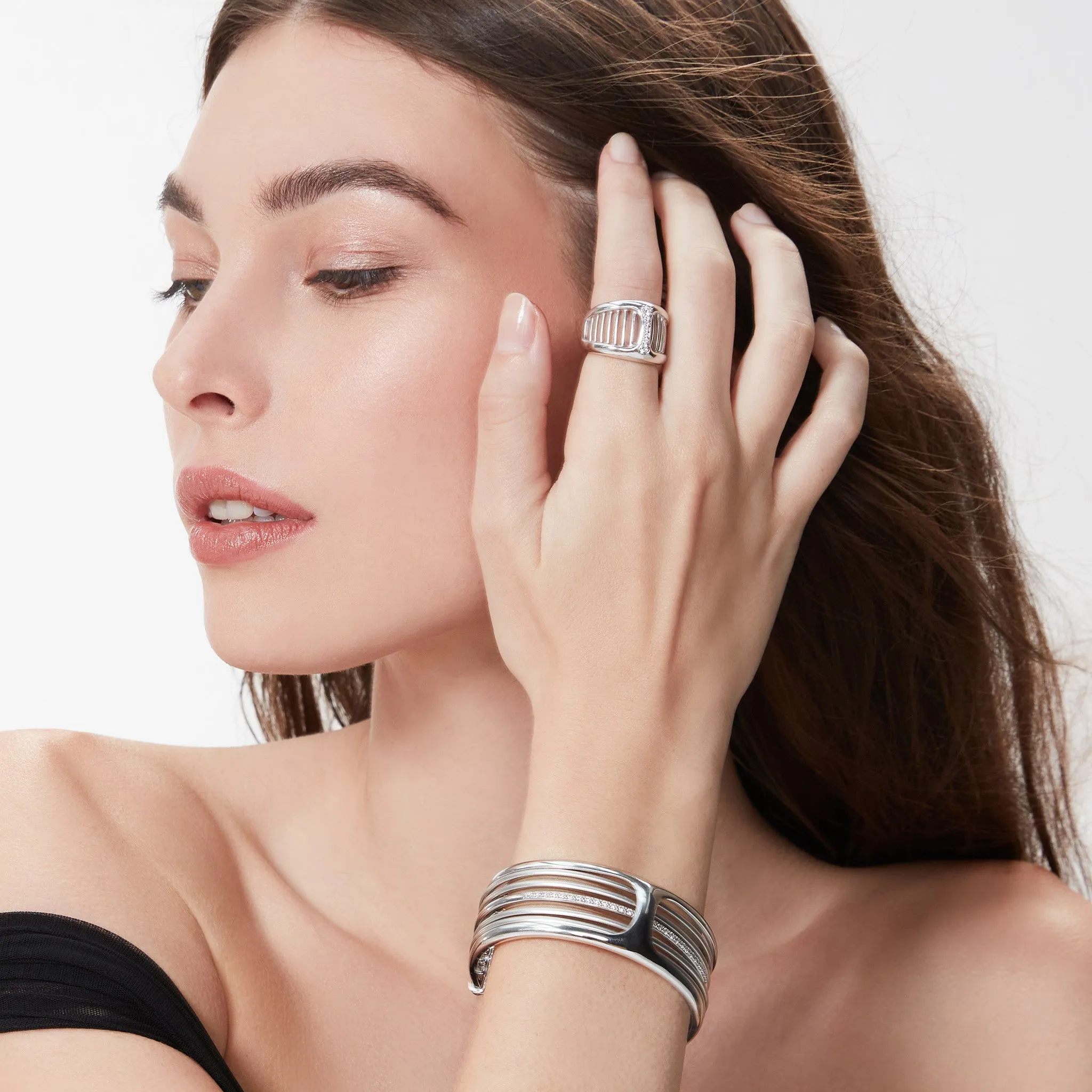 Cielo Multi Bangle Cuff with Diamonds