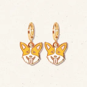 Corgi huggie hoop earrings