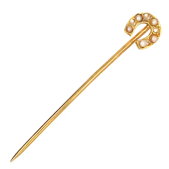 Diamond & Pearl Horse Shoe Tie Pin