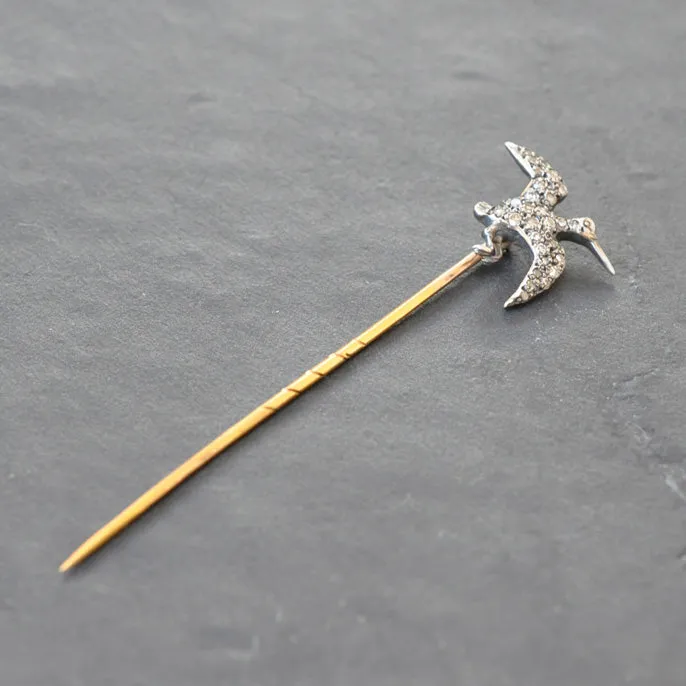 Diamond Bird Tie Pin