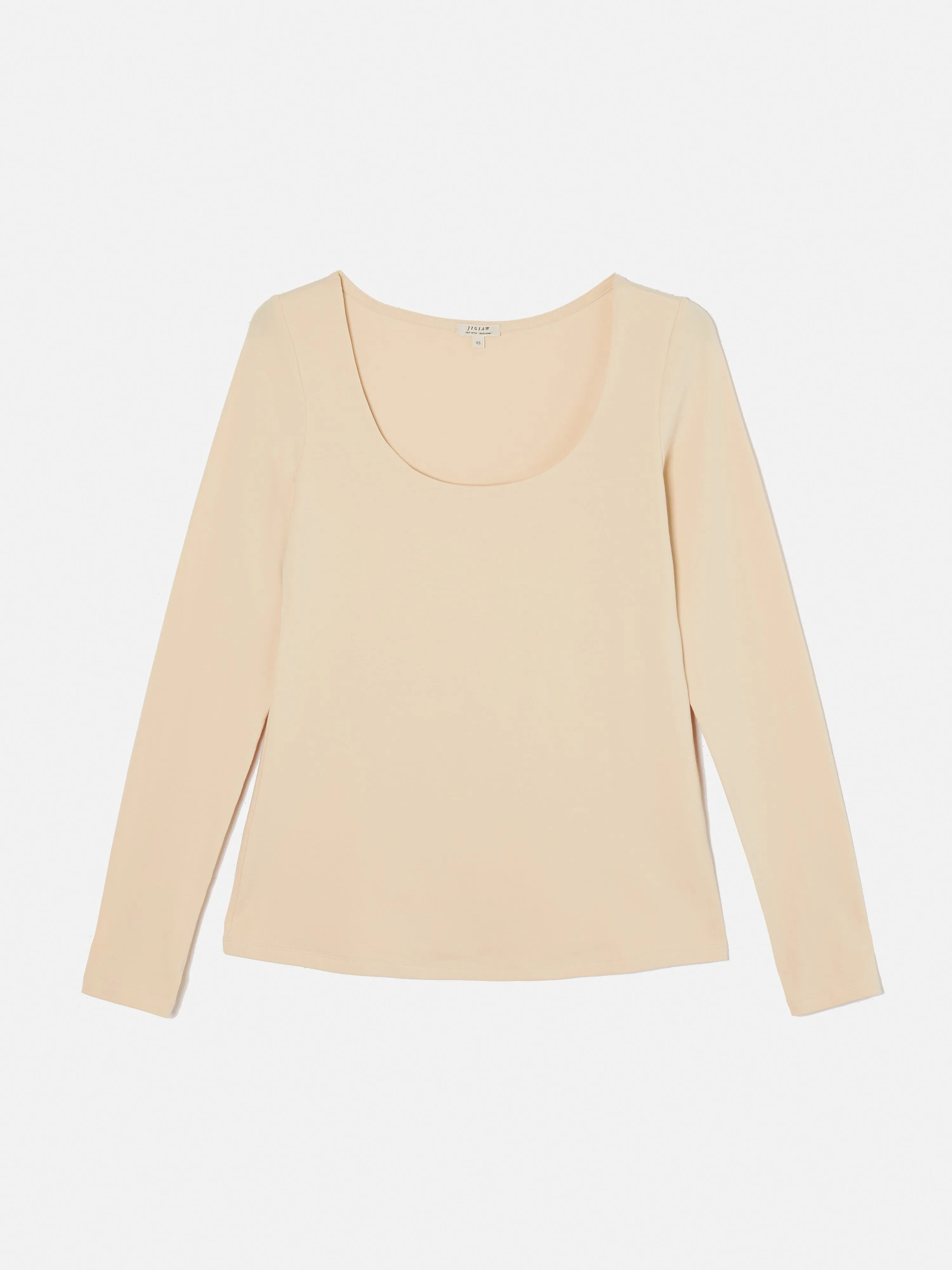 Double Front Ballet Neck Top | Pale Sand