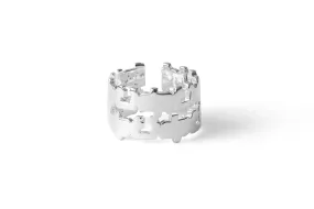 Double Layer Logo 925 Sterling Silver Ring