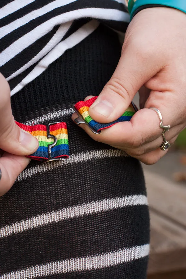 Extra Long Simply Adjustable Rainbow Sock Garters