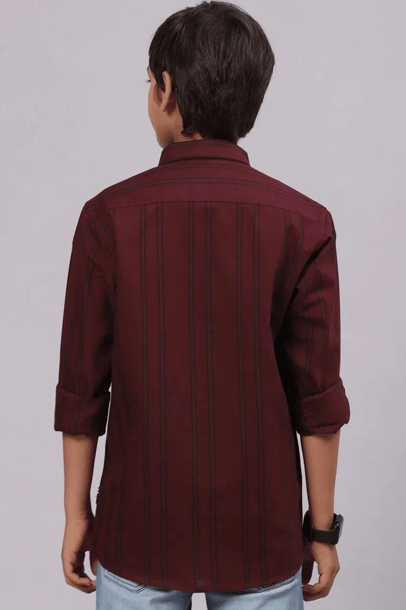 FATHER & SON - Maroon Vertical Stripes