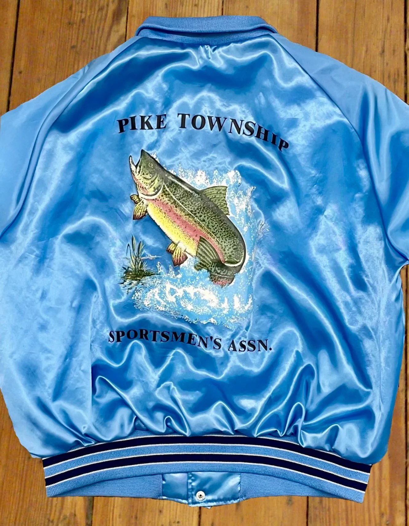 Fishing Club Jacket with Rainbow Trout Graphic [vintage, extra large]