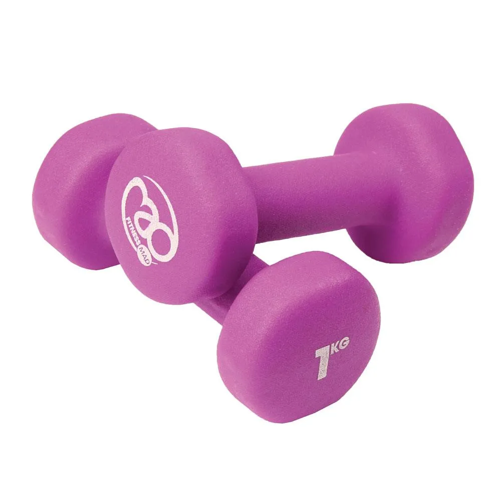 Fitness Mad Neoprene Dumbbells - 1kg Pair