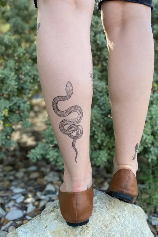 garden snake temporary tattoo