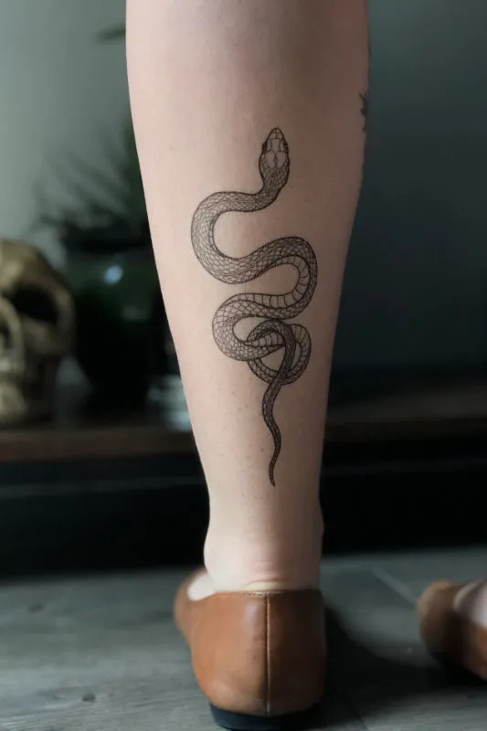 garden snake temporary tattoo