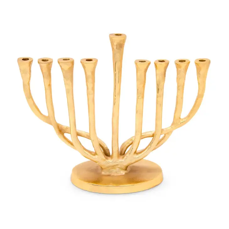 Gold brass Menorah