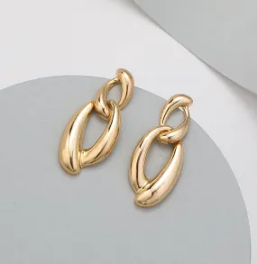 Gold Drop Loop Earrings