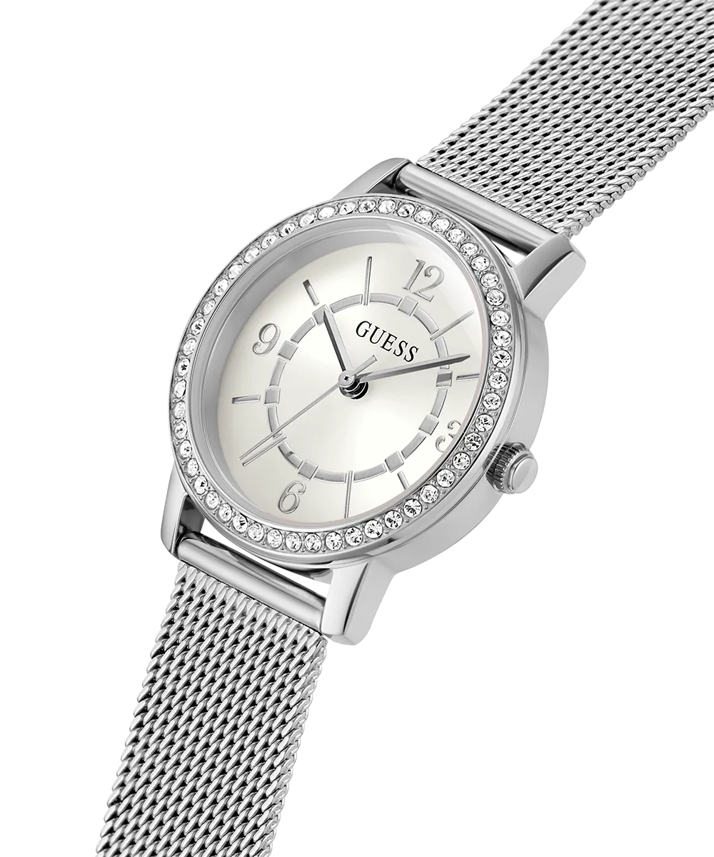 GUESS Ladies Silver Tone Analog Watch