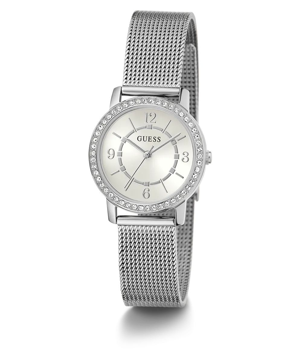 GUESS Ladies Silver Tone Analog Watch