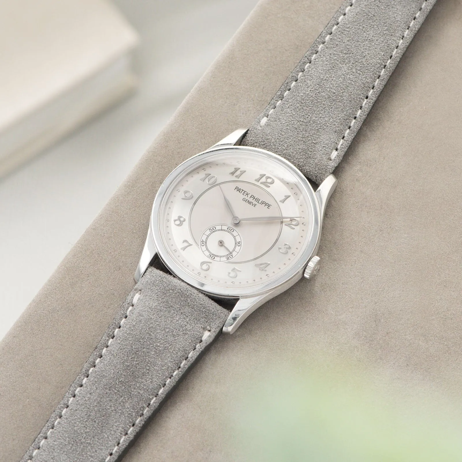 Harbor Grey Silky Suede Leather Watch Strap