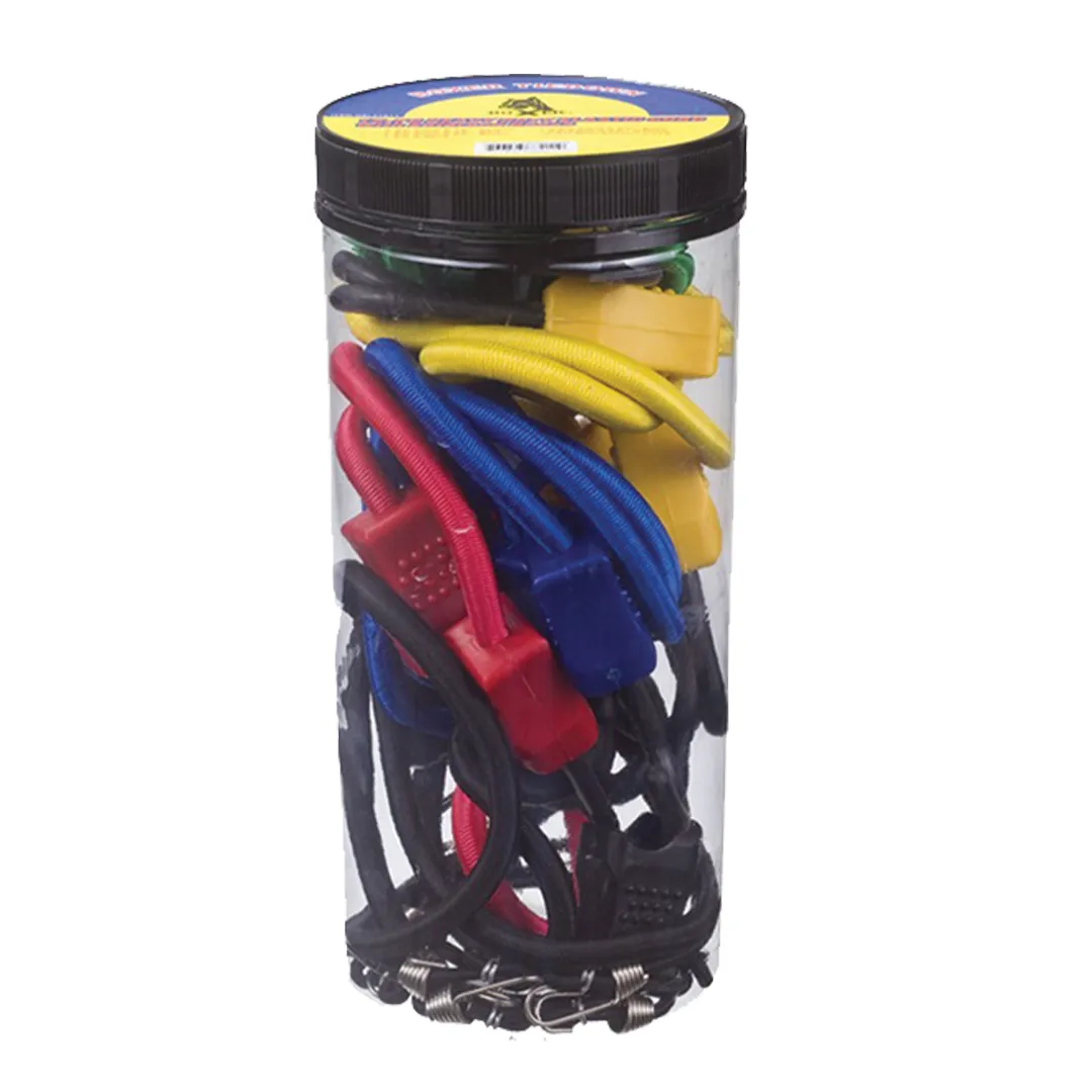 Heavy Duty Steel Grip 12-Pack: Colorful Bungee Cords with Versatile Coated Hooks