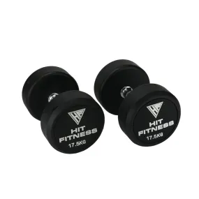 Hit Fitness Round Rubber Dumbbells | 17.5kg