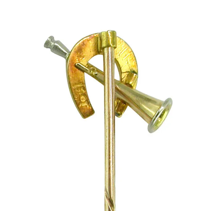 Horseshoe & Hunting Horn Stick Pin