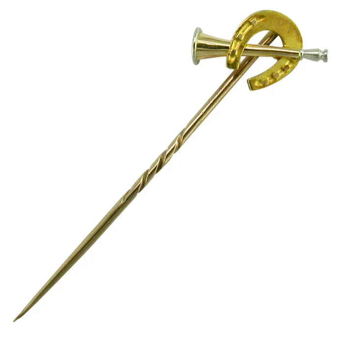 Horseshoe & Hunting Horn Stick Pin