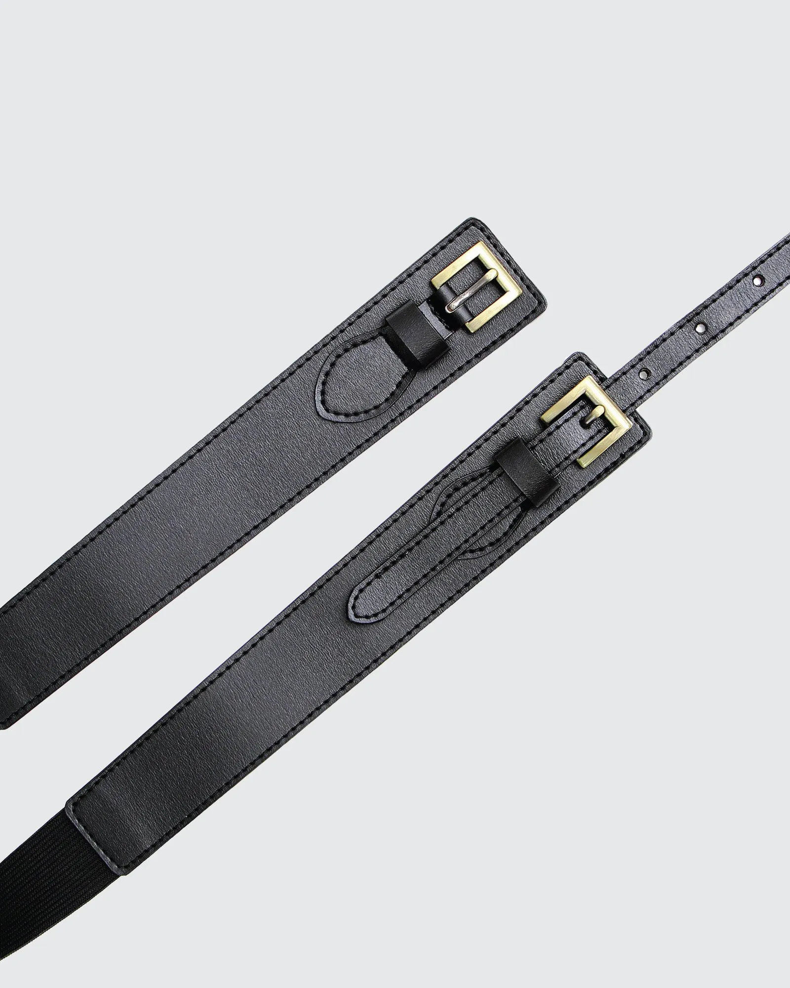 London Fog Leather Waist Belt - Black