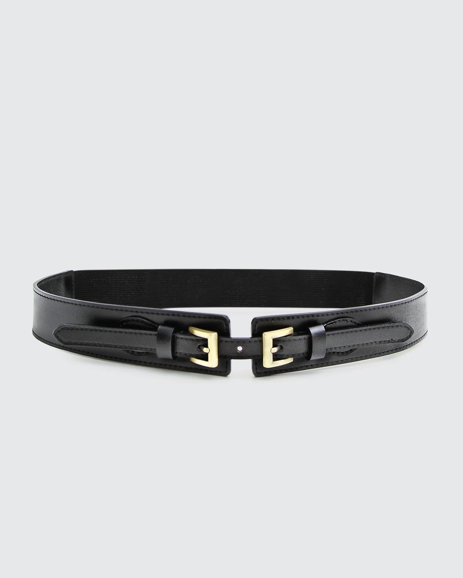 London Fog Leather Waist Belt - Black