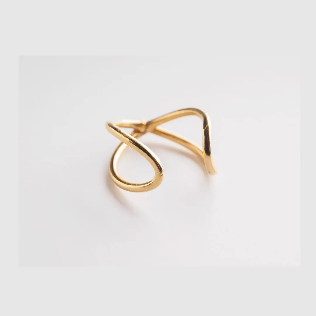 Love Journey - adjustable ring - silver 925 - gold plated