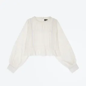 Lowie Peplum Self Check Blouse