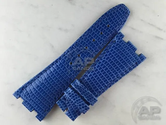 Lucertole Shiny Royal Blue Lizard Leather Strap For Audemars Piguet Royal Oak Offshore