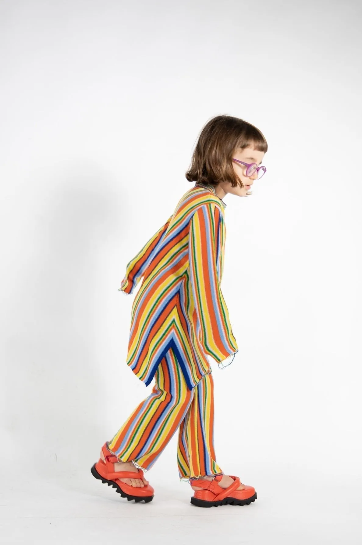 MULTI STRIPE KNIT TROUSERS