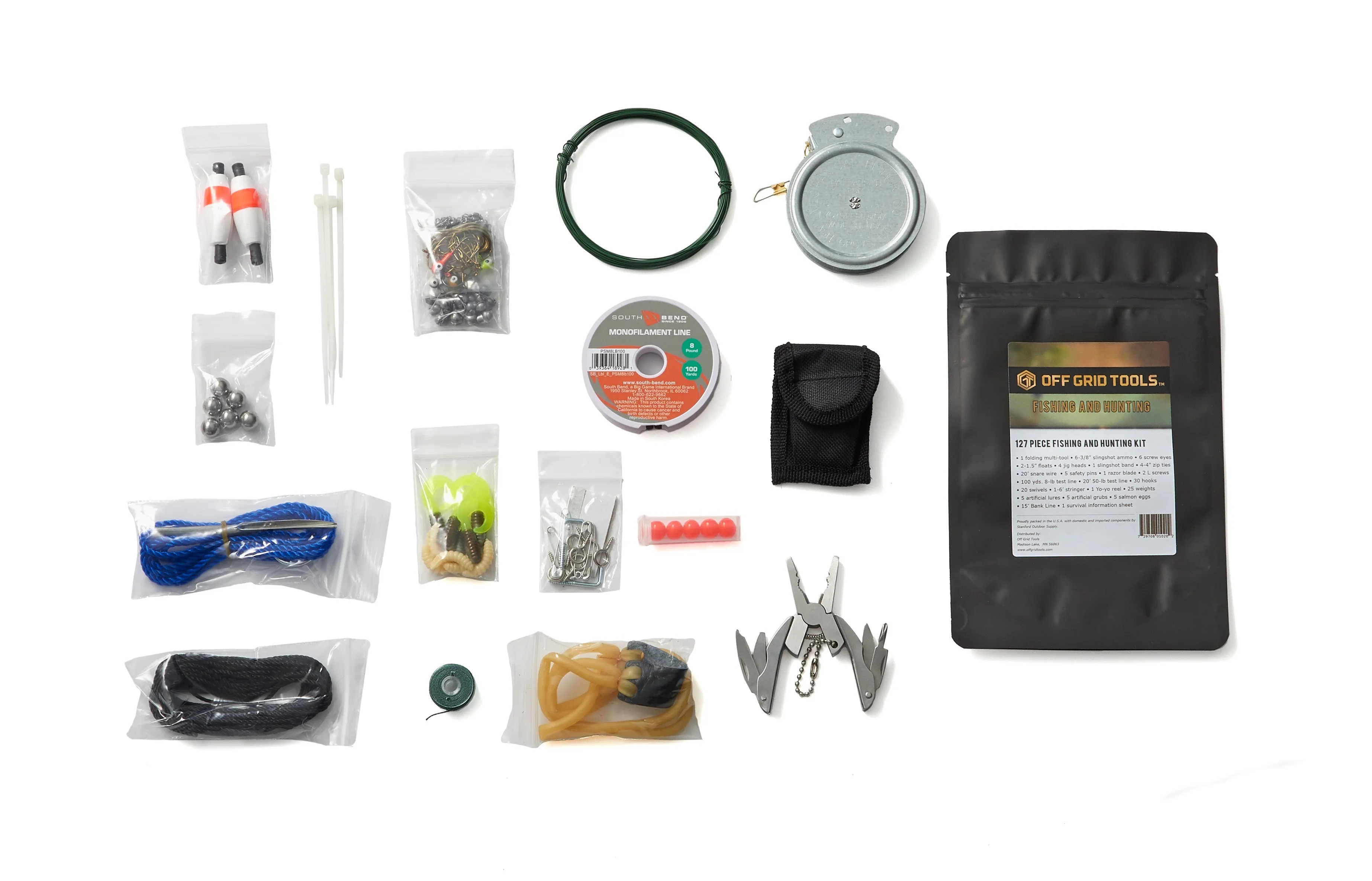 Off Grid Tools Fishing & Hunting - 127 Piece Fishing & Hunting Kit