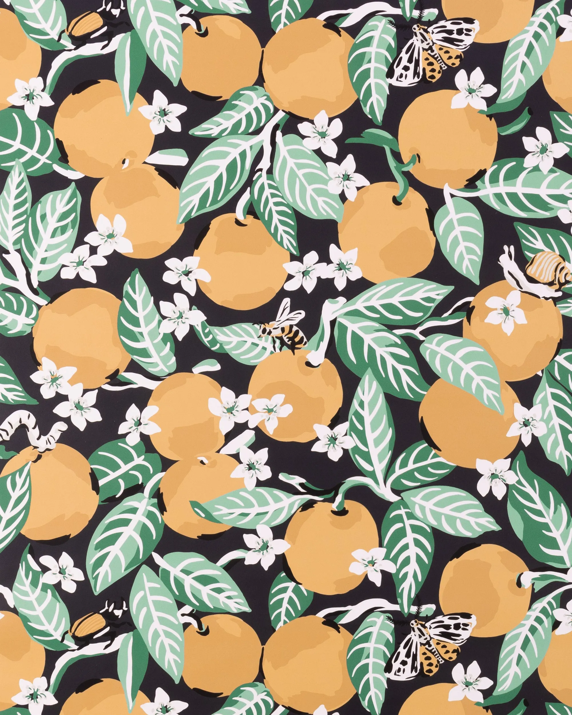 Orange Grove - Peel & Stick Wallpaper - Ink